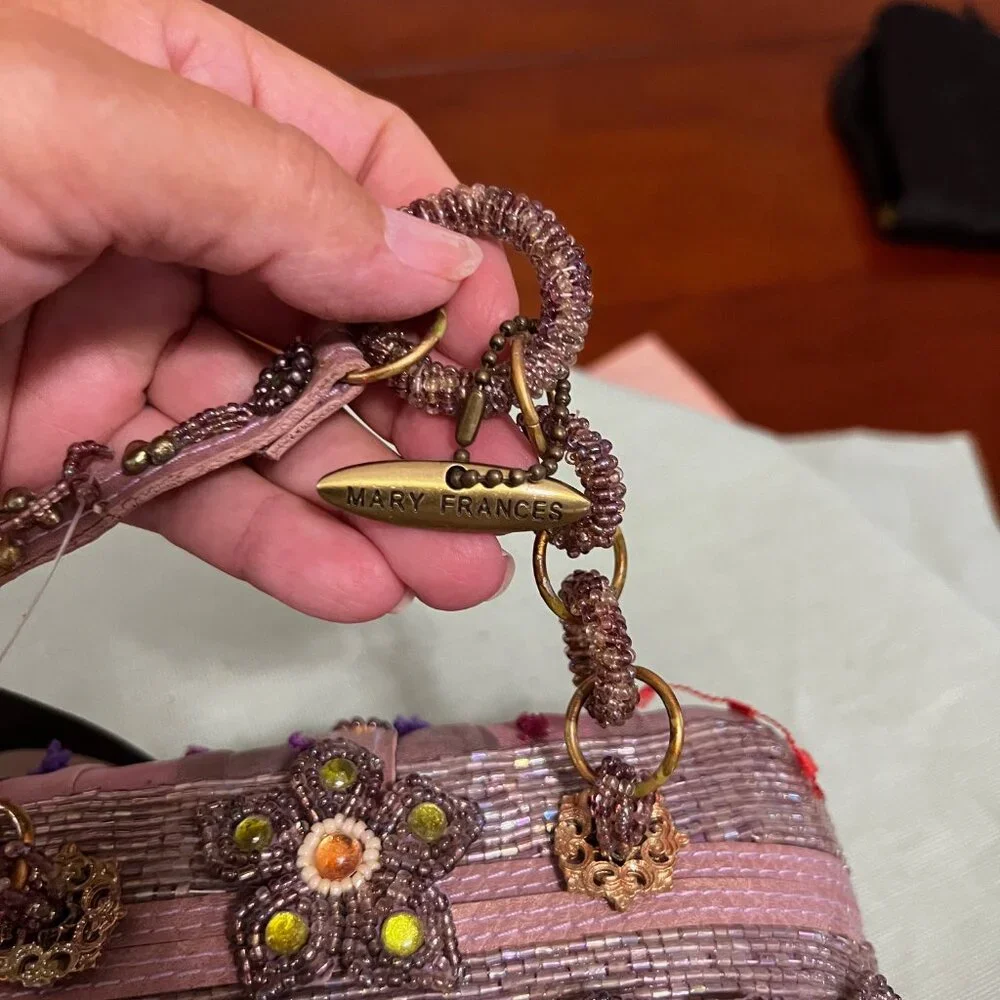 Mary Frances Purple Beaded Clutch - Picture 7 of 9